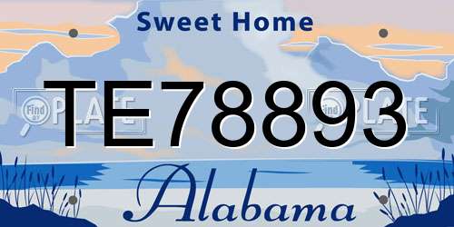 TE78893 Alabama License Plate