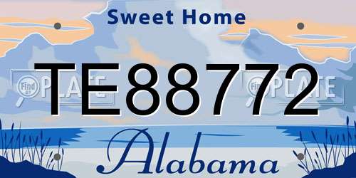 TE88772 Alabama License Plate