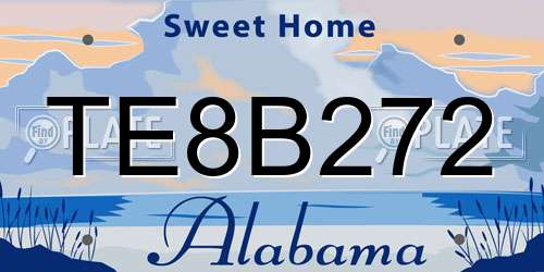 TE8B272 Alabama License Plate