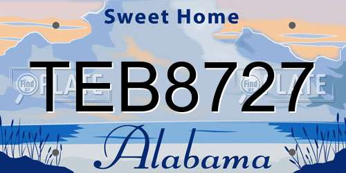 TEB8727 Alabama License Plate