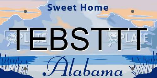 TEBSTTT Alabama License Plate