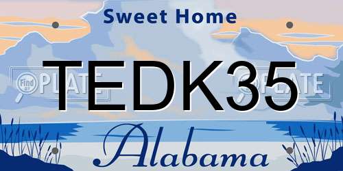 TEDK35 Alabama License Plate