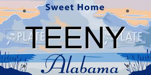 TEENY Alabama License Plate