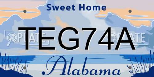 TEG74A Alabama License Plate