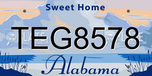 TEG8578 Alabama License Plate