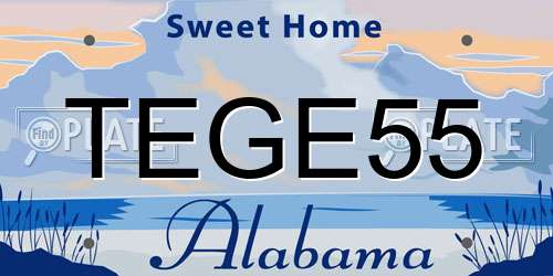 TEGE55 Alabama License Plate