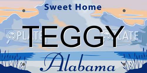 TEGGY Alabama License Plate