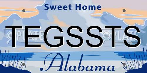 TEGSSTS Alabama License Plate