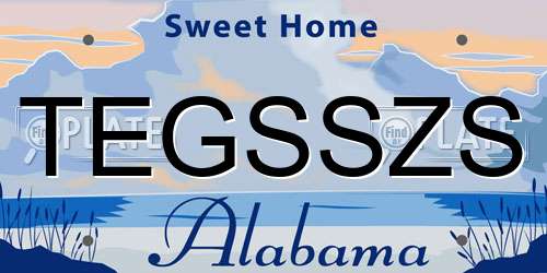 TEGSSZS Alabama License Plate