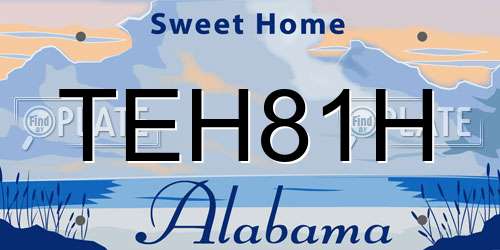 TEH81H Alabama License Plate