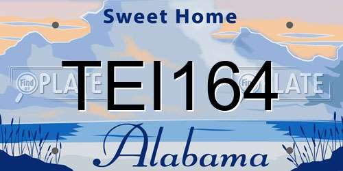 TEI164 Alabama License Plate