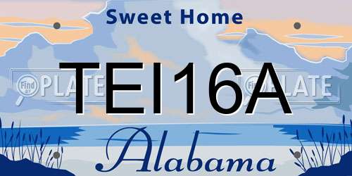 TEI16A Alabama License Plate