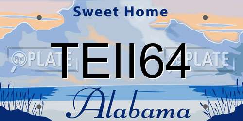 TEII64 Alabama License Plate
