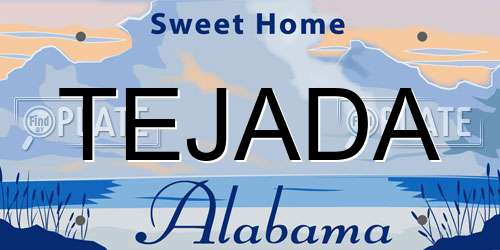 TEJADA Alabama License Plate