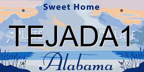 TEJADA1 Alabama License Plate