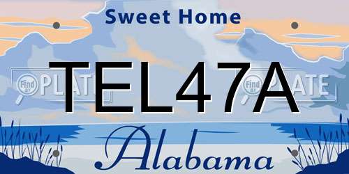 TEL47A Alabama License Plate