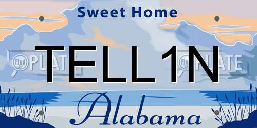 TELL1N Alabama License Plate