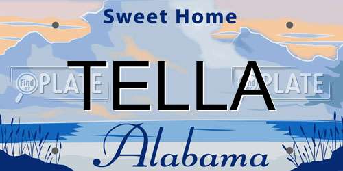 TELLA Alabama License Plate