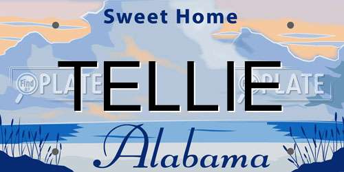 TELLIE Alabama License Plate