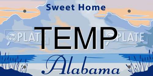 TEMP Alabama License Plate