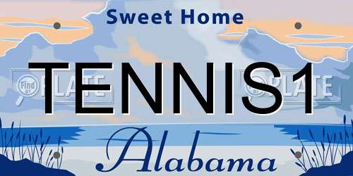 TENNIS1 Alabama License Plate