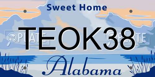TEOK38 Alabama License Plate