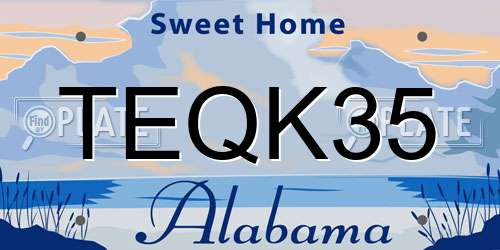 TEQK35 Alabama License Plate