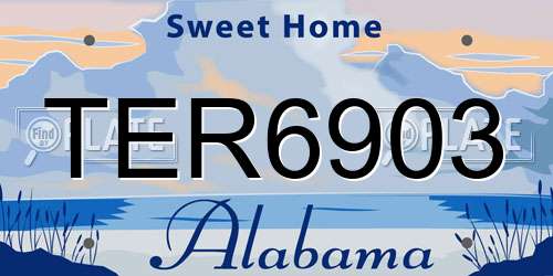 TER6903 Alabama License Plate
