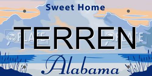 TERREN Alabama License Plate