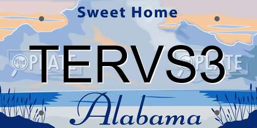 TERVS3 Alabama License Plate