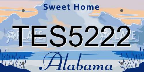 TES5222 Alabama License Plate