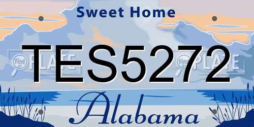 TES5272 Alabama License Plate