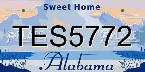 TES5772 Alabama License Plate