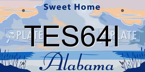 TES64I Alabama License Plate