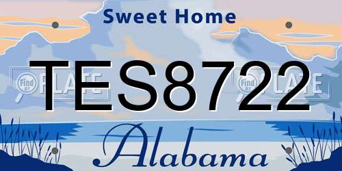 TES8722 Alabama License Plate