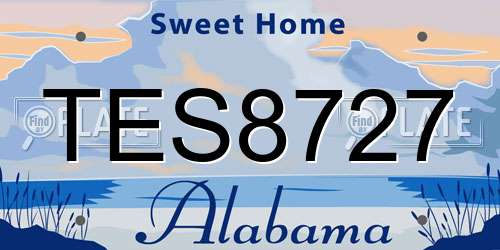 TES8727 Alabama License Plate