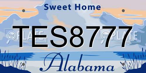 TES8777 Alabama License Plate