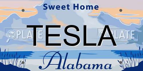 TESLA Alabama License Plate