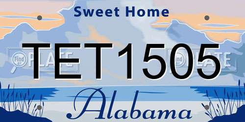 TET1505 Alabama License Plate