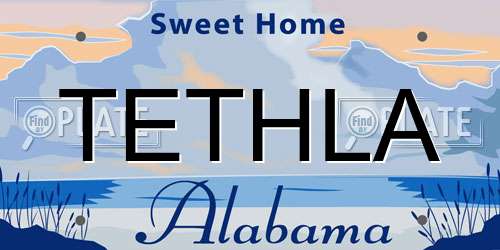 TETHLA Alabama License Plate