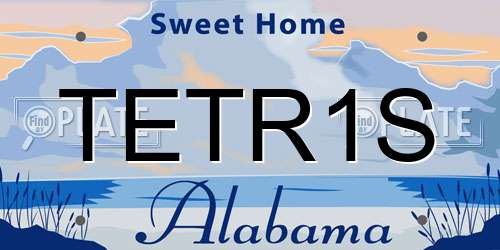 TETR1S Alabama License Plate