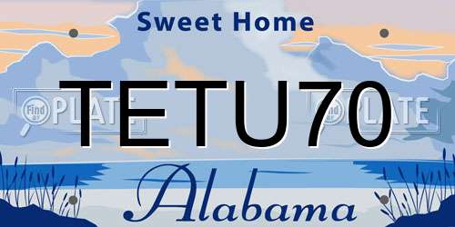 TETU70 Alabama License Plate