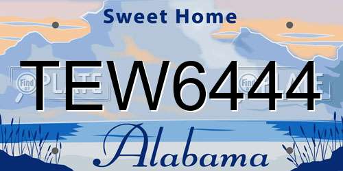 TEW6444 Alabama License Plate