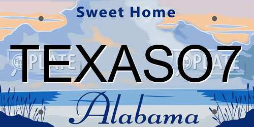 TEXASO7 Alabama License Plate