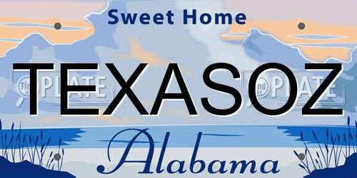 TEXASOZ Alabama License Plate