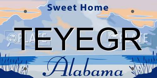 TEYEGR Alabama License Plate