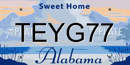 TEYG77 Alabama License Plate