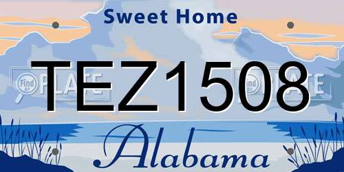 TEZ1508 Alabama License Plate