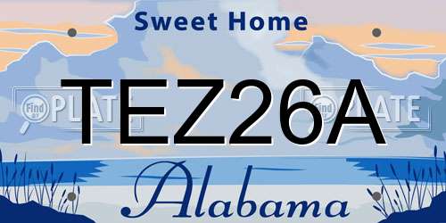 TEZ26A Alabama License Plate