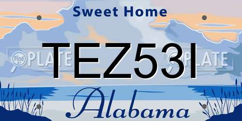 TEZ53I Alabama License Plate